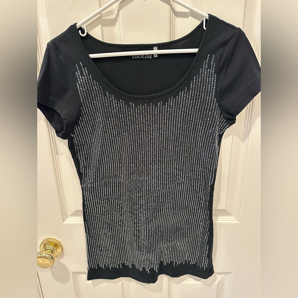 Pack of 2 Caslon Black and Purple Tee with Silver Accents
